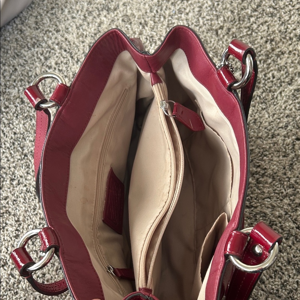 Coach Glossy Burgundy Shoulder Bag - Picture 3 of 5